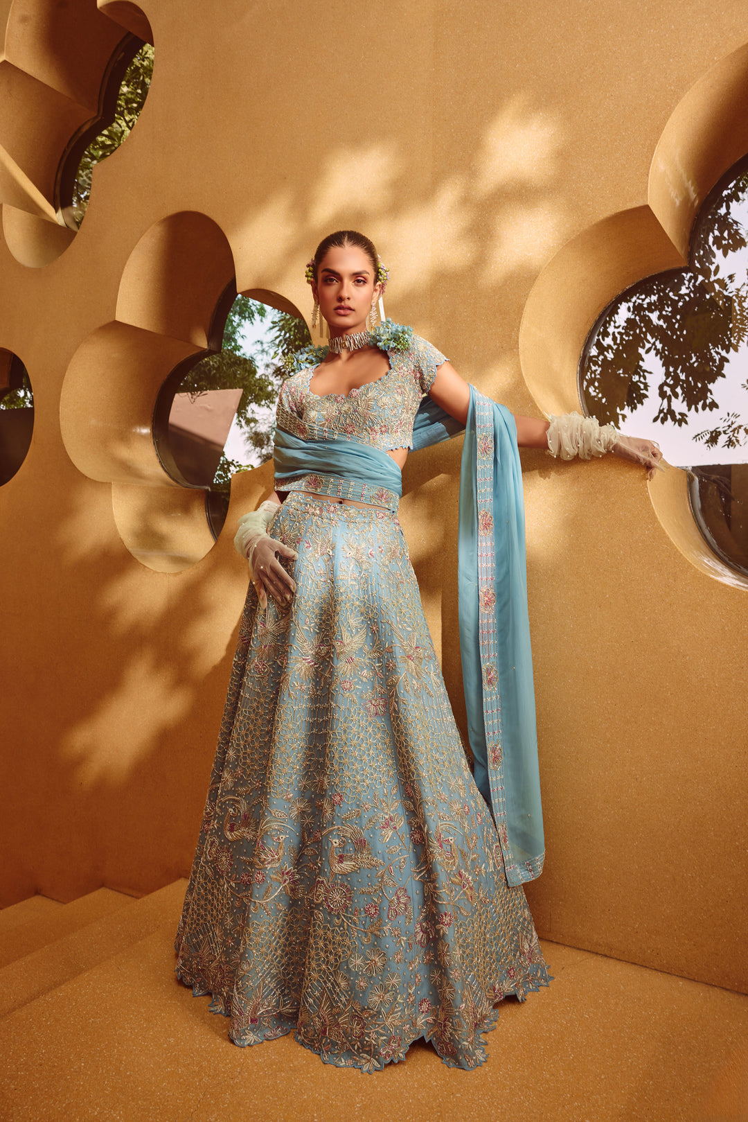 Afsana Blue Lehanga Set
