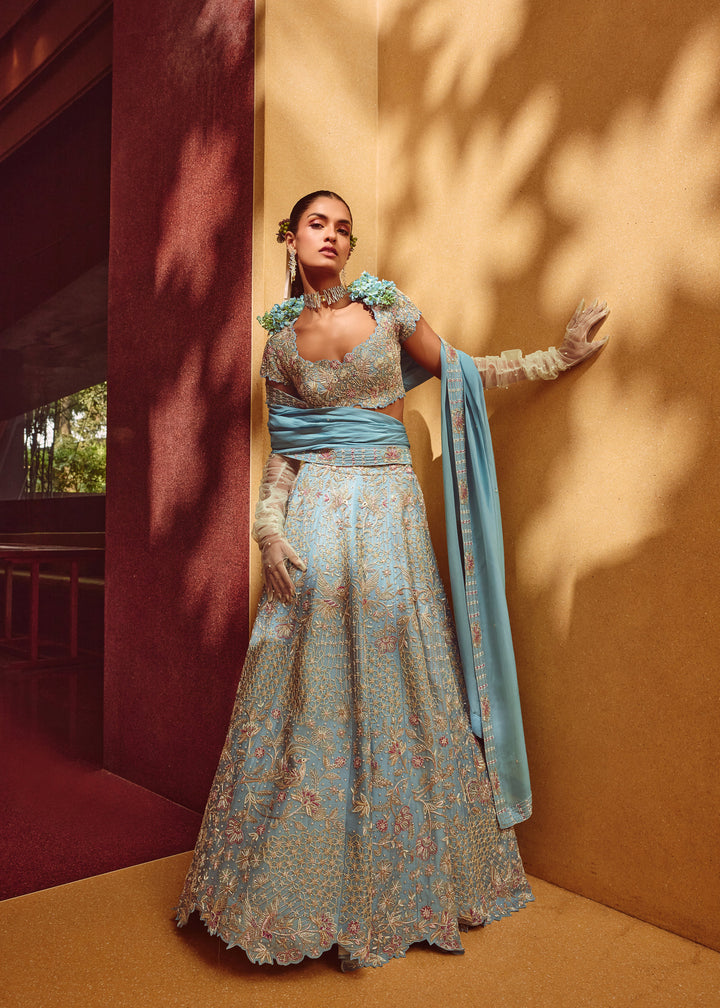 Afsana Blue Lehanga Set
