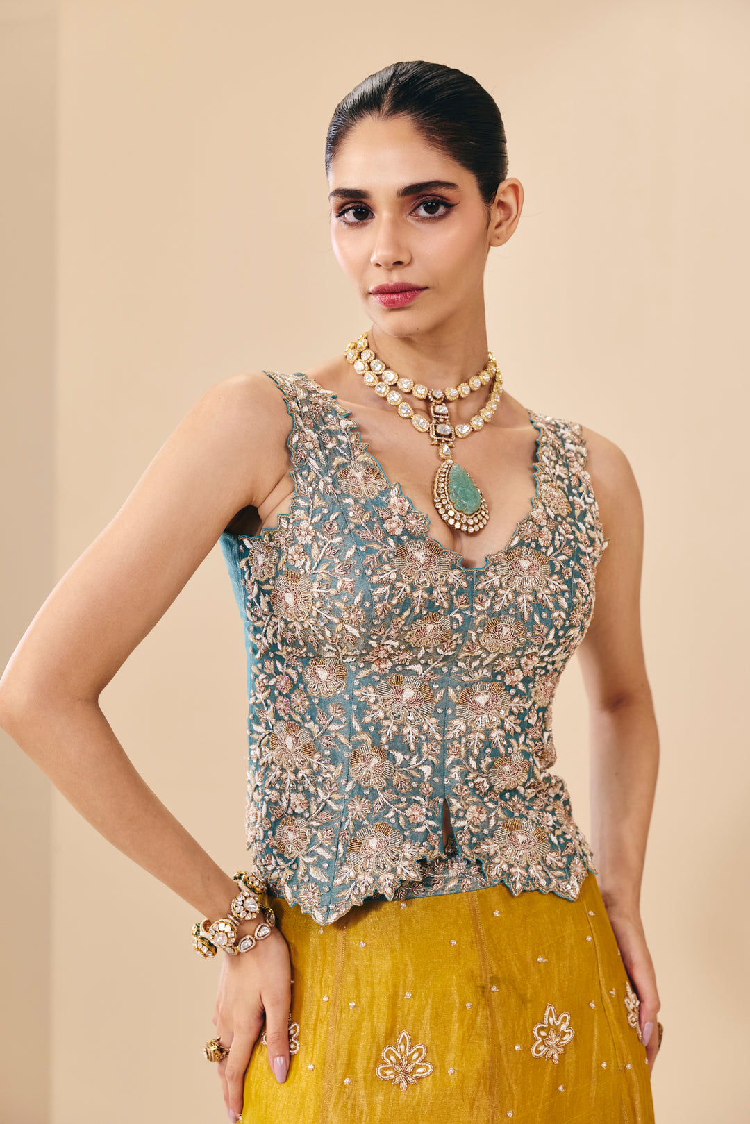 Tarini Yellow Goded Set