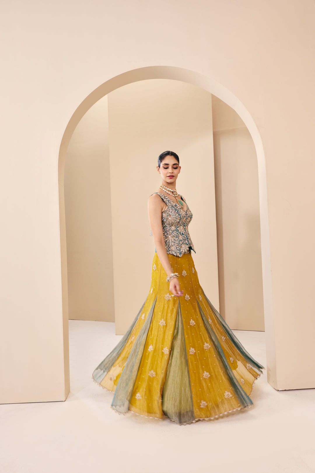 Tarini Yellow Goded Set