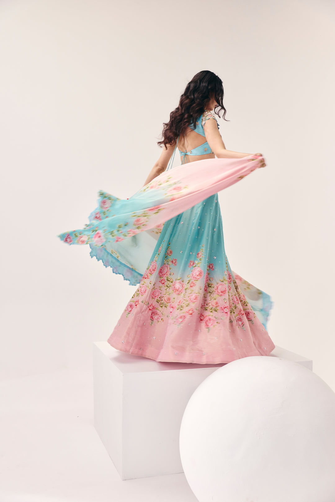 Meher Blue Pink Lehenga Set