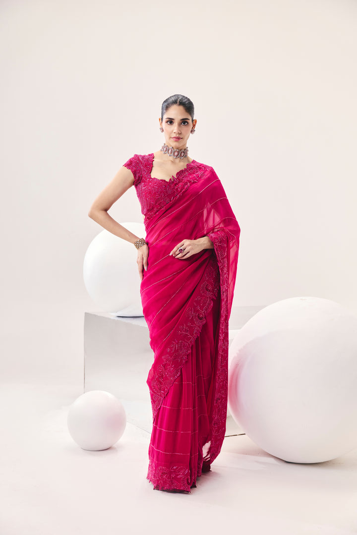 Vasudha Pink Saree Set