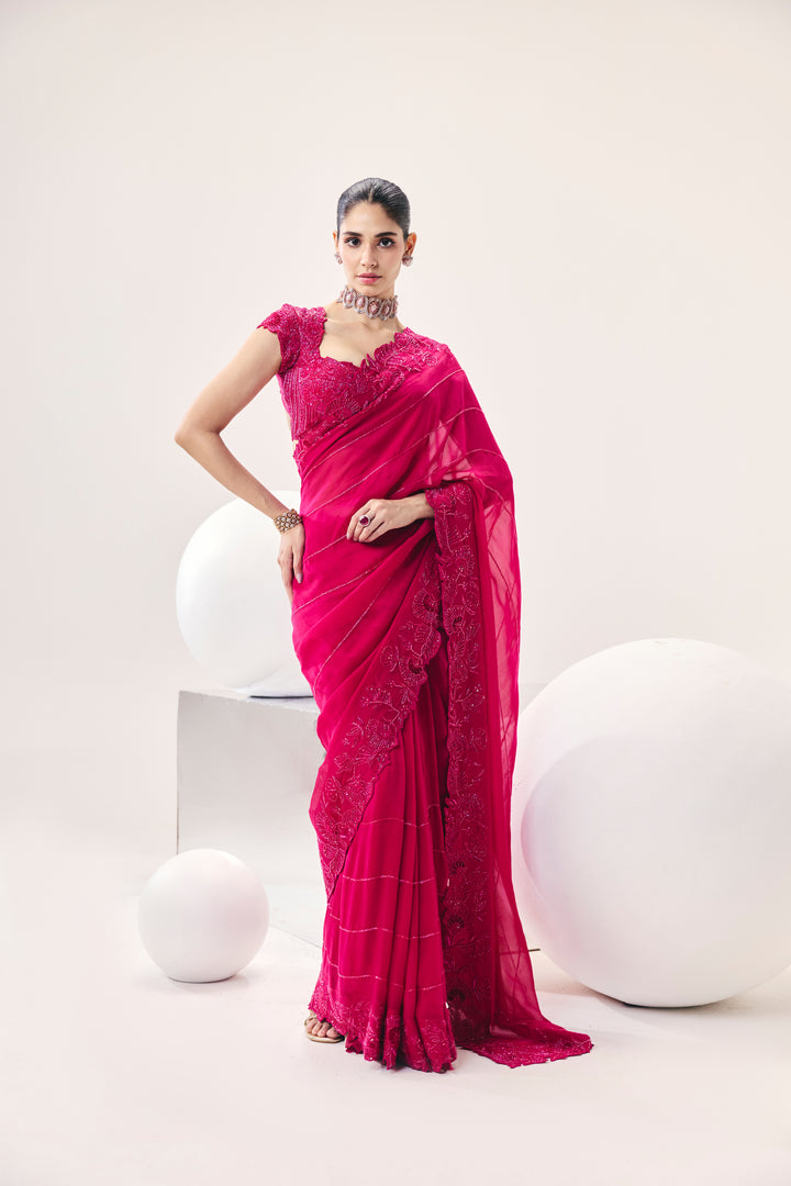 Vasudha Pink Saree Set