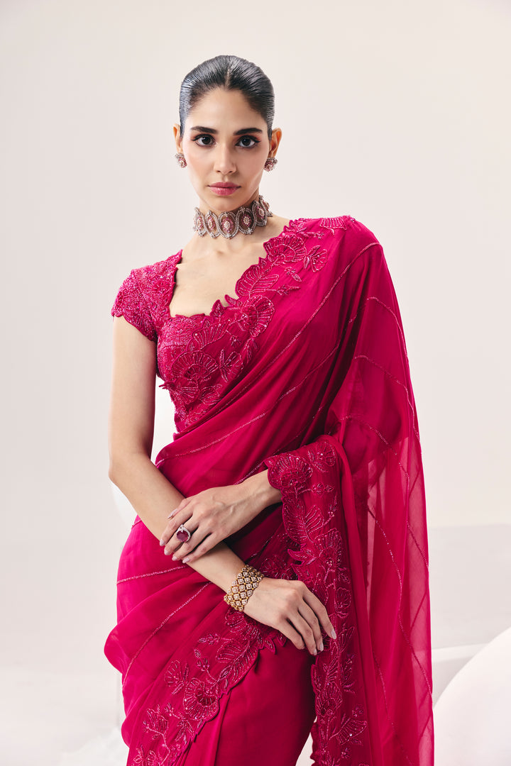 Vasudha Pink Saree Set