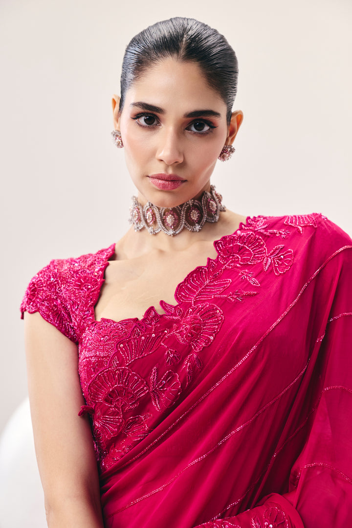 Vasudha Pink Saree Set