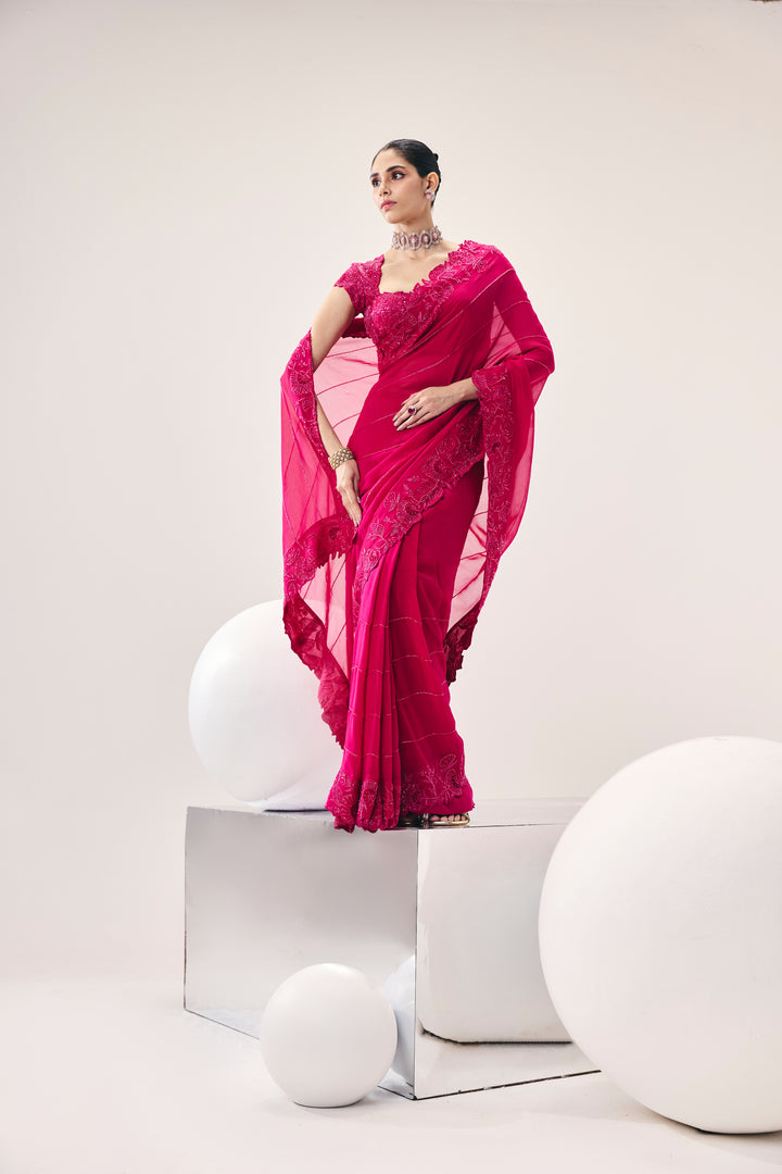 Vasudha Pink Saree Set