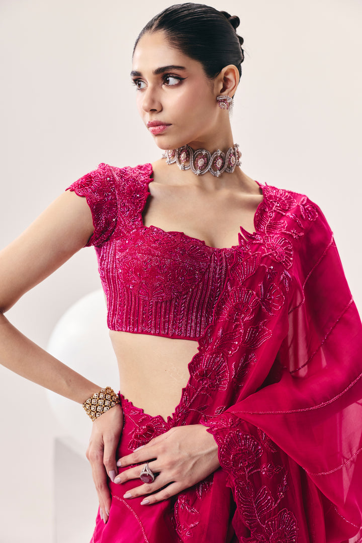 Vasudha Pink Saree Set