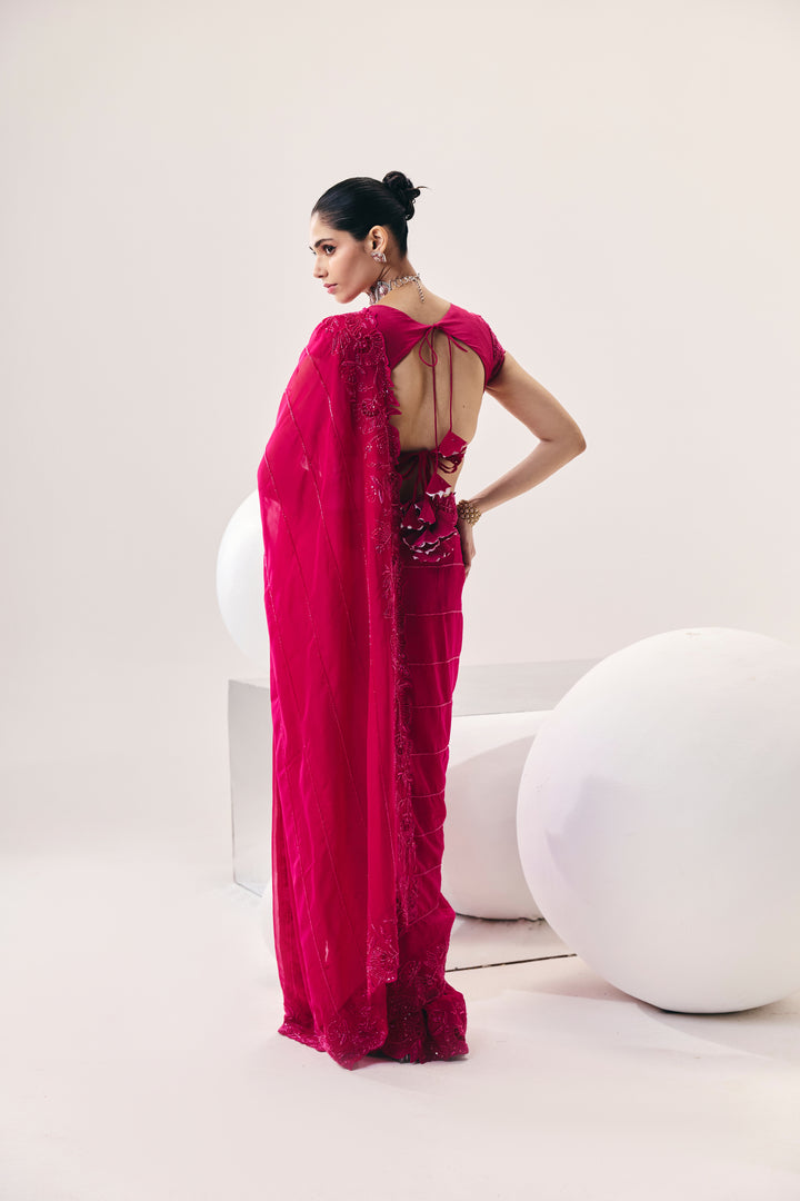 Vasudha Pink Saree Set