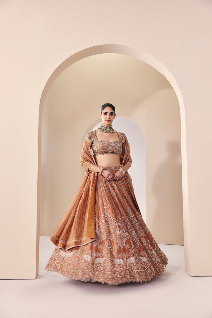 Tarini Rose Gold Lehenga Set