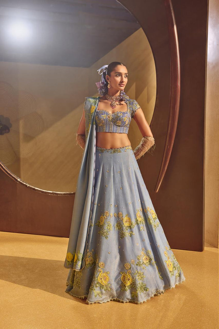 Neelkamal Tissue Corcet Bustier Heavy Lehanga Set