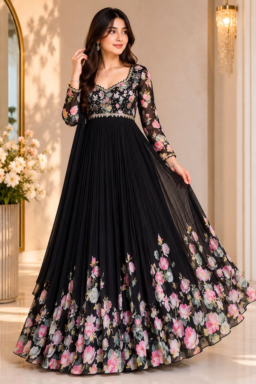 Lotus Black Sweet Heart Gown