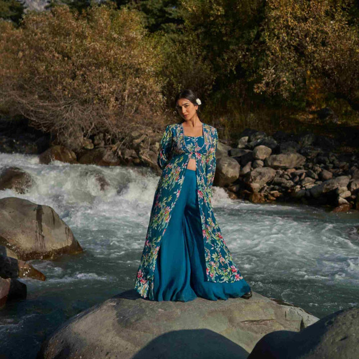 Guldasta Navy Blue Sharara Set